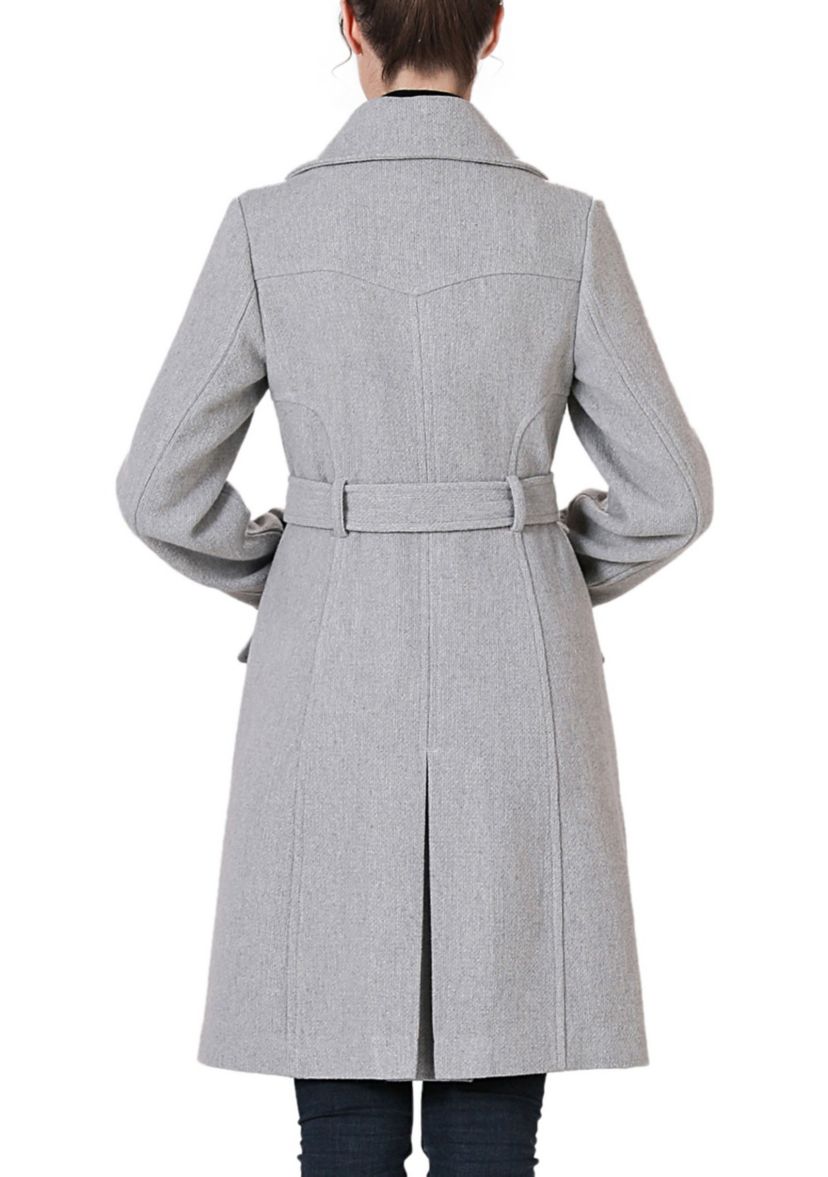 Bailee Wool Trench Coat with Removable Bib
