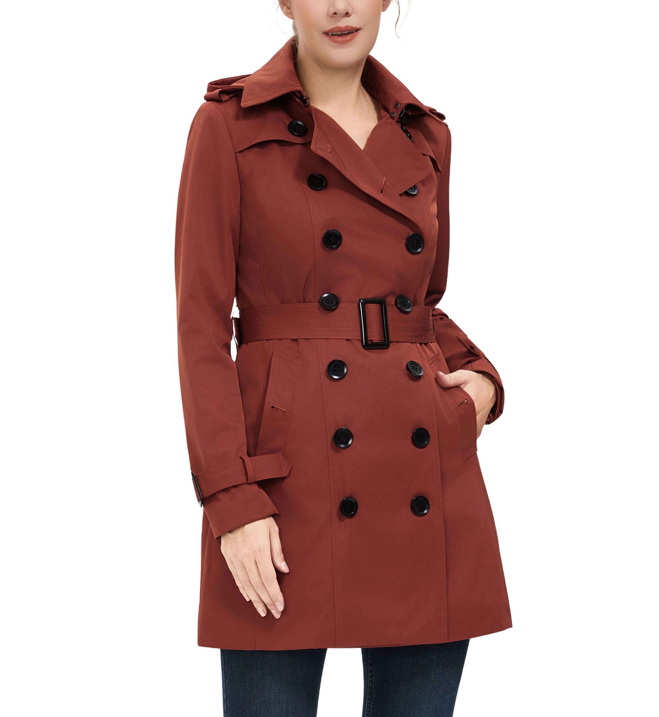 belk ladies dress coats Kasper Women's Plaid Belted Trench Coat