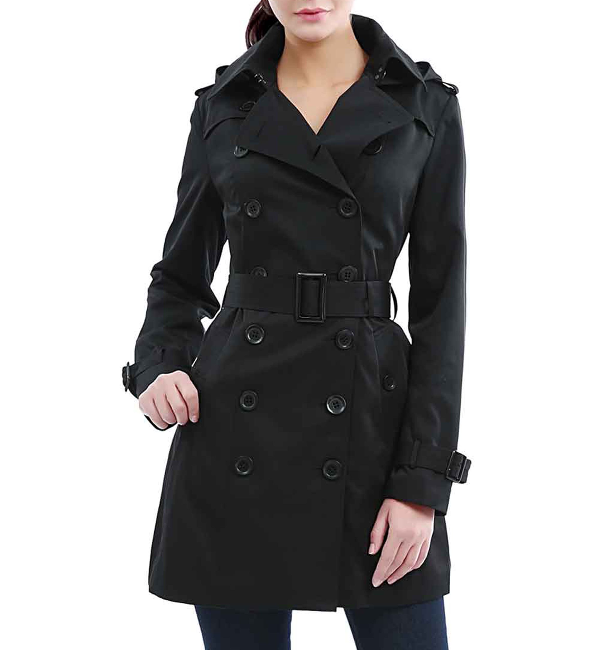 Womens Waterproof Double Breasted Trench Coat