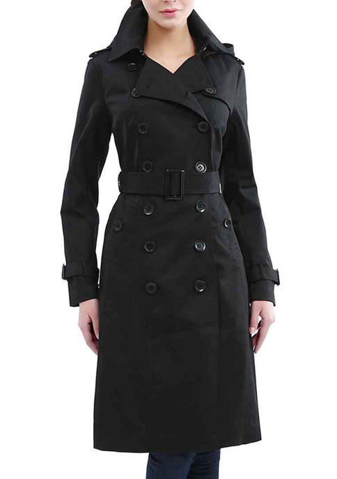 Womens Waterproof Double Breasted Long Trench Coat