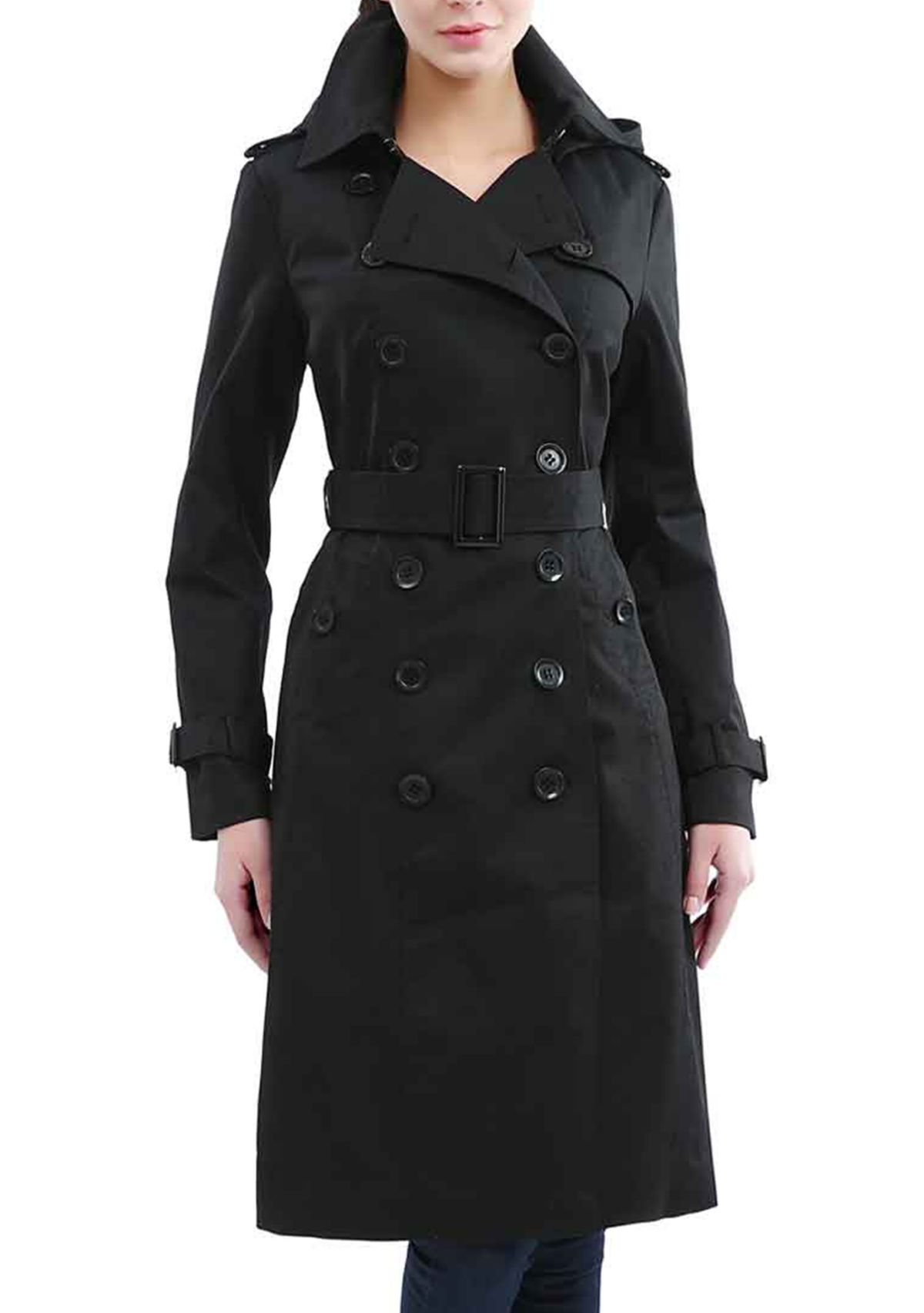 Womens Waterproof Double Breasted Long Trench Coat