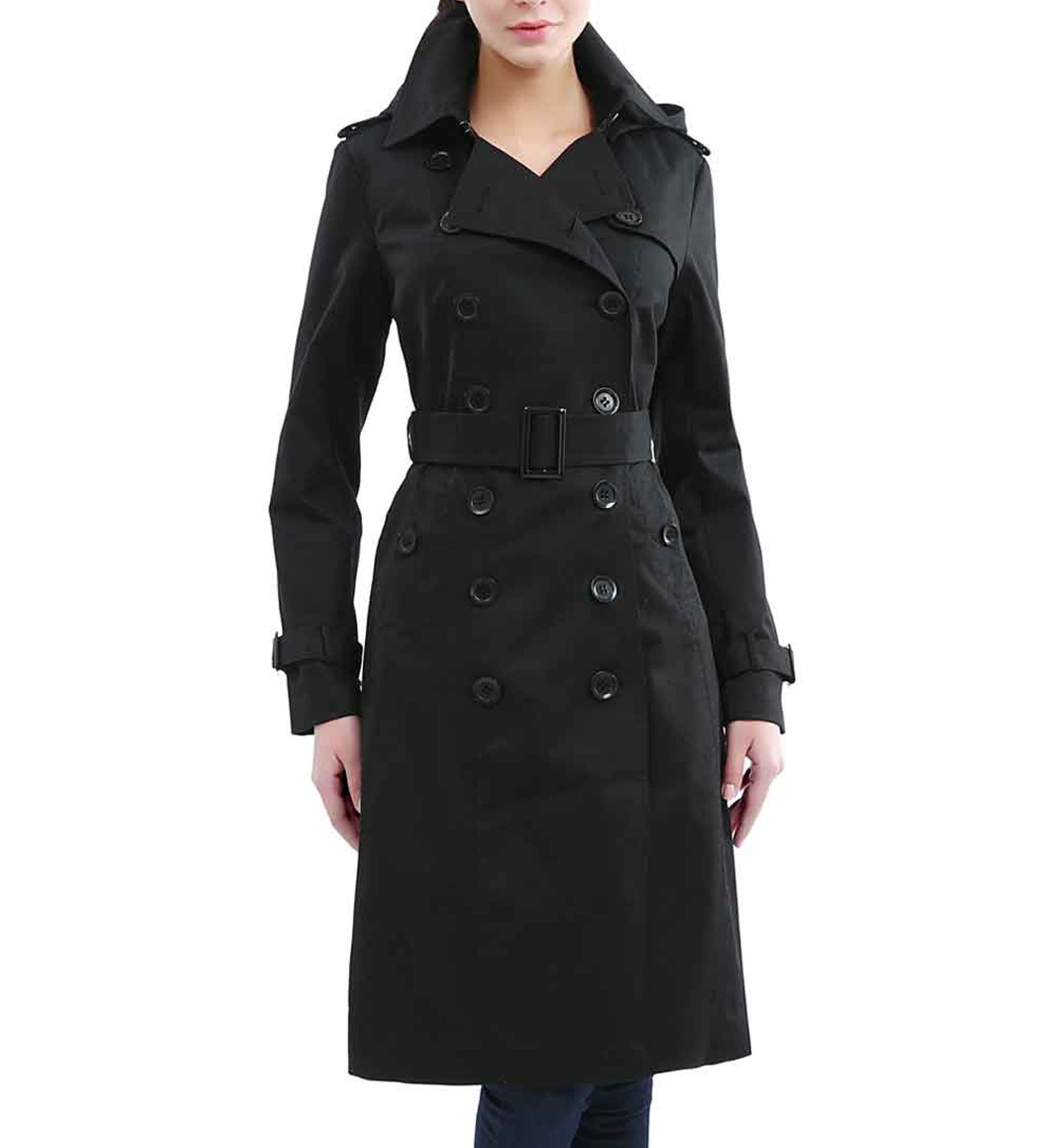 Womens Waterproof Double Breasted Long Trench Coat