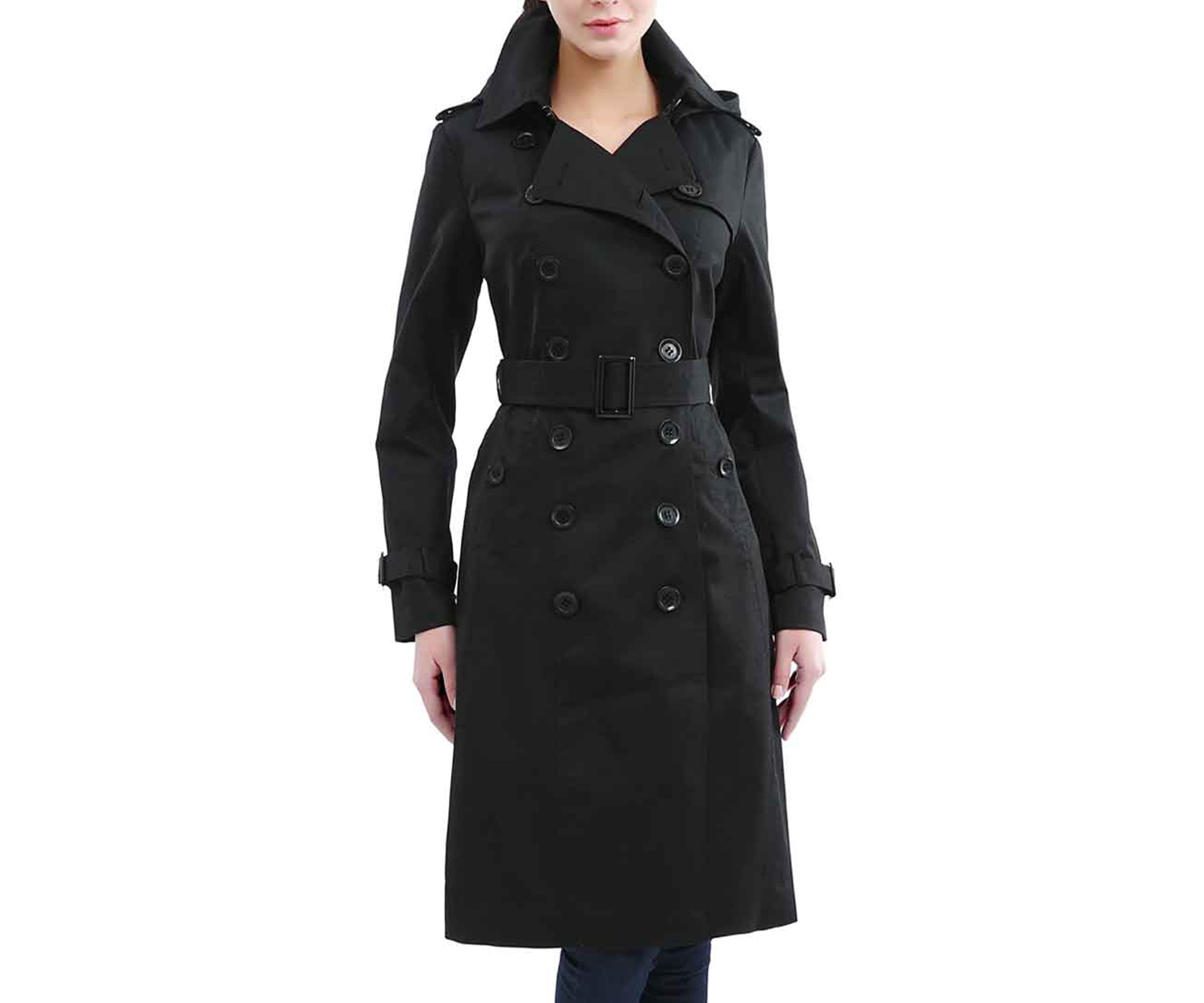Womens Waterproof Double Breasted Long Trench Coat