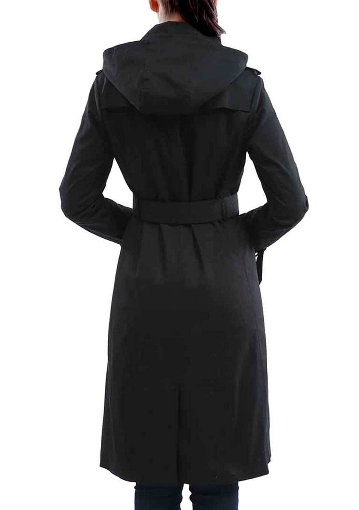 Womens Waterproof Double Breasted Long Trench Coat