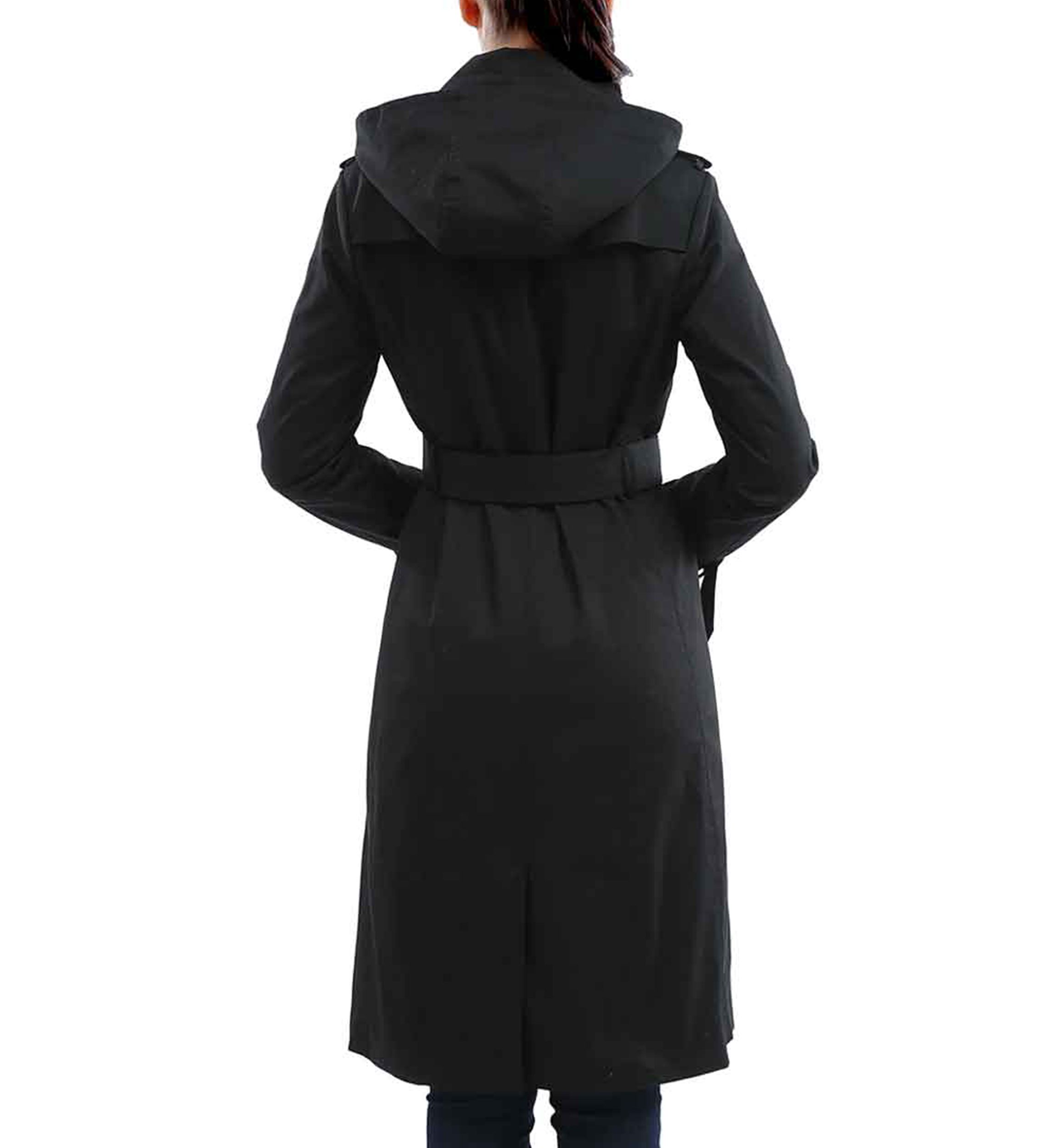 Womens Waterproof Double Breasted Long Trench Coat