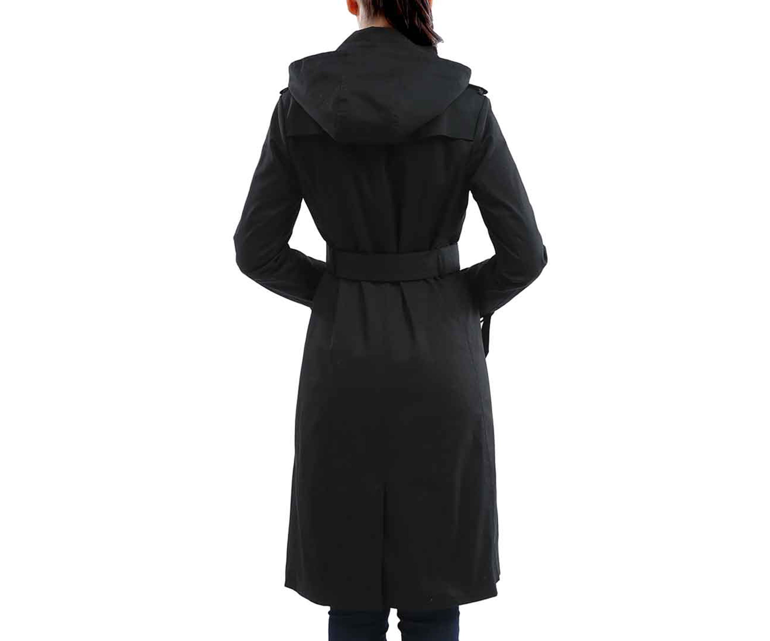 Womens Waterproof Double Breasted Long Trench Coat
