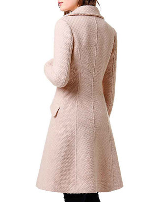 T Tahari Women's Double-Breasted Wool-Blend Boucle Coat 