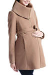 Maternity Mia Wool Blend Fold Collar  Coat