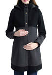 Maternity Tessa Wool Blend  Colorblock Coat