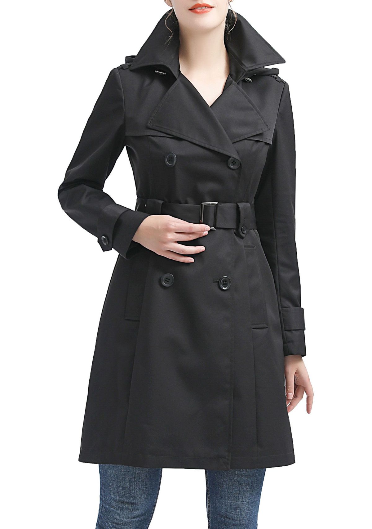 Womens Aisha Waterproof Hooded Trench Coat