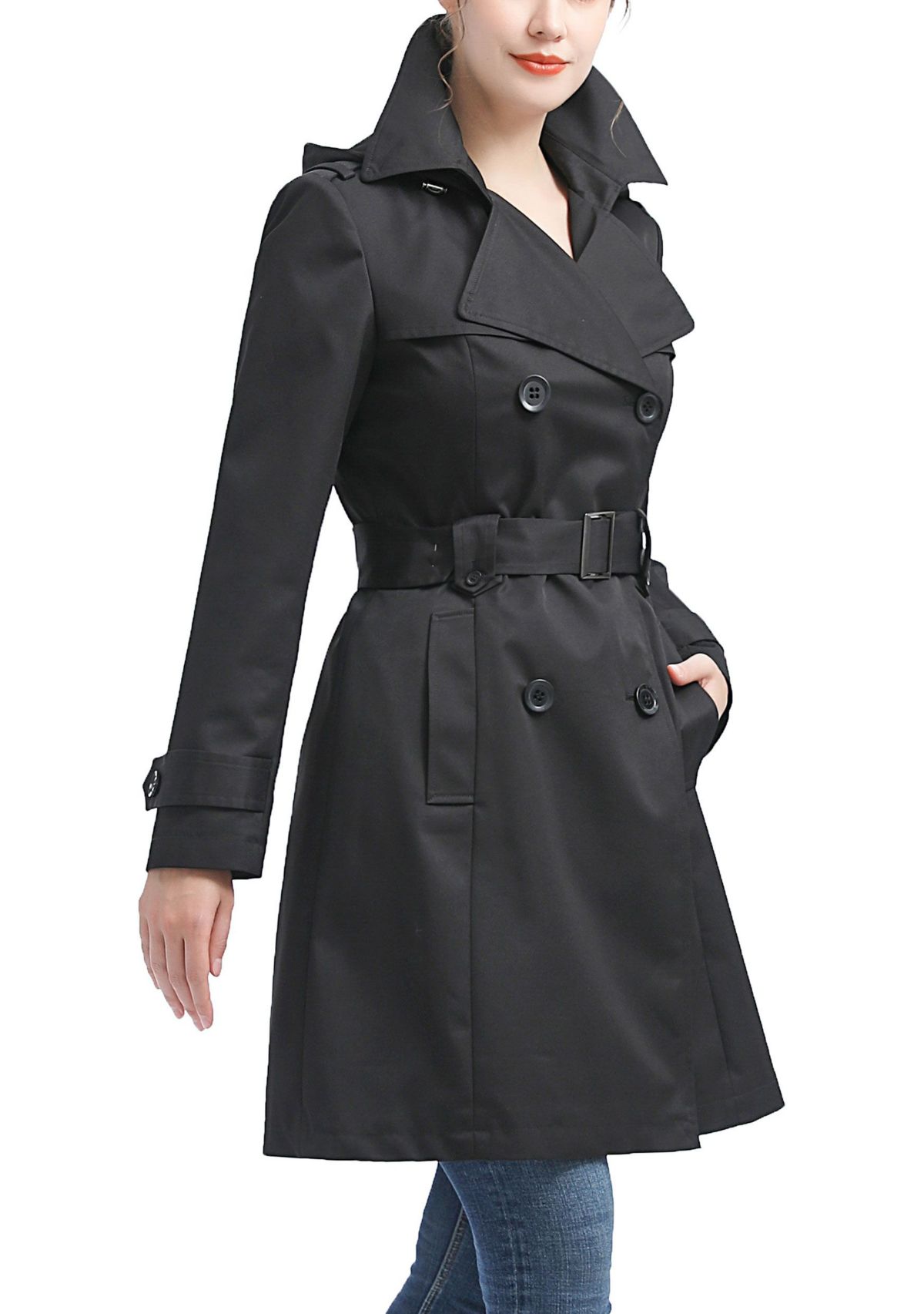 Womens Aisha Waterproof Hooded Trench Coat