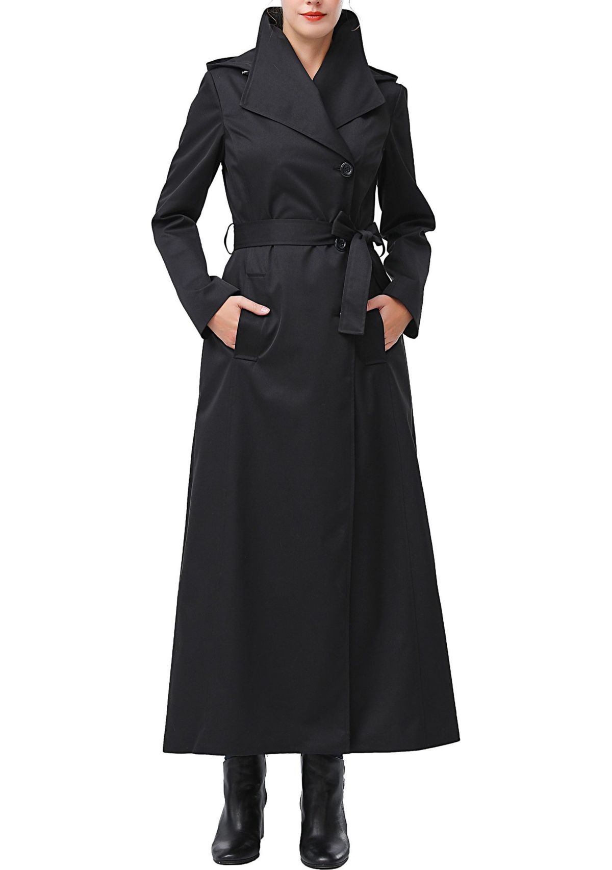 Womens Eira Waterproof Hooded Long Trench Coat