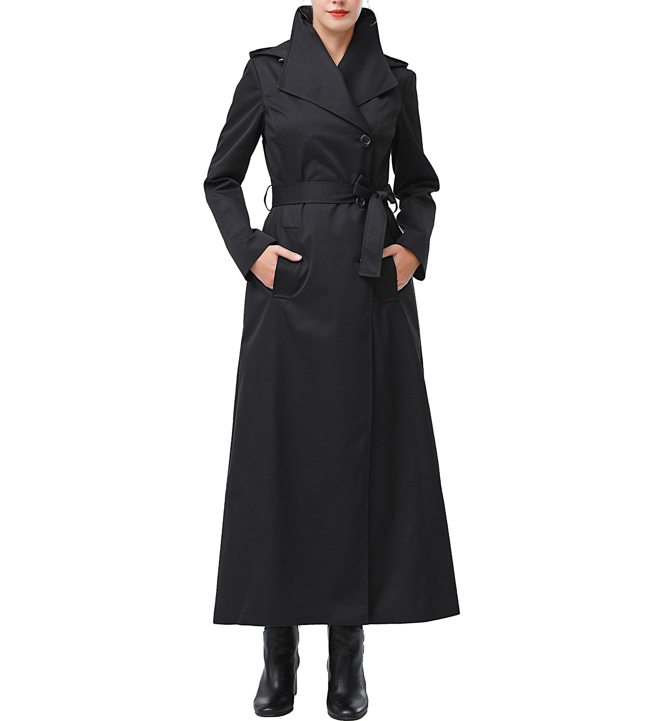 Womens Eira Waterproof Hooded Long Trench Coat