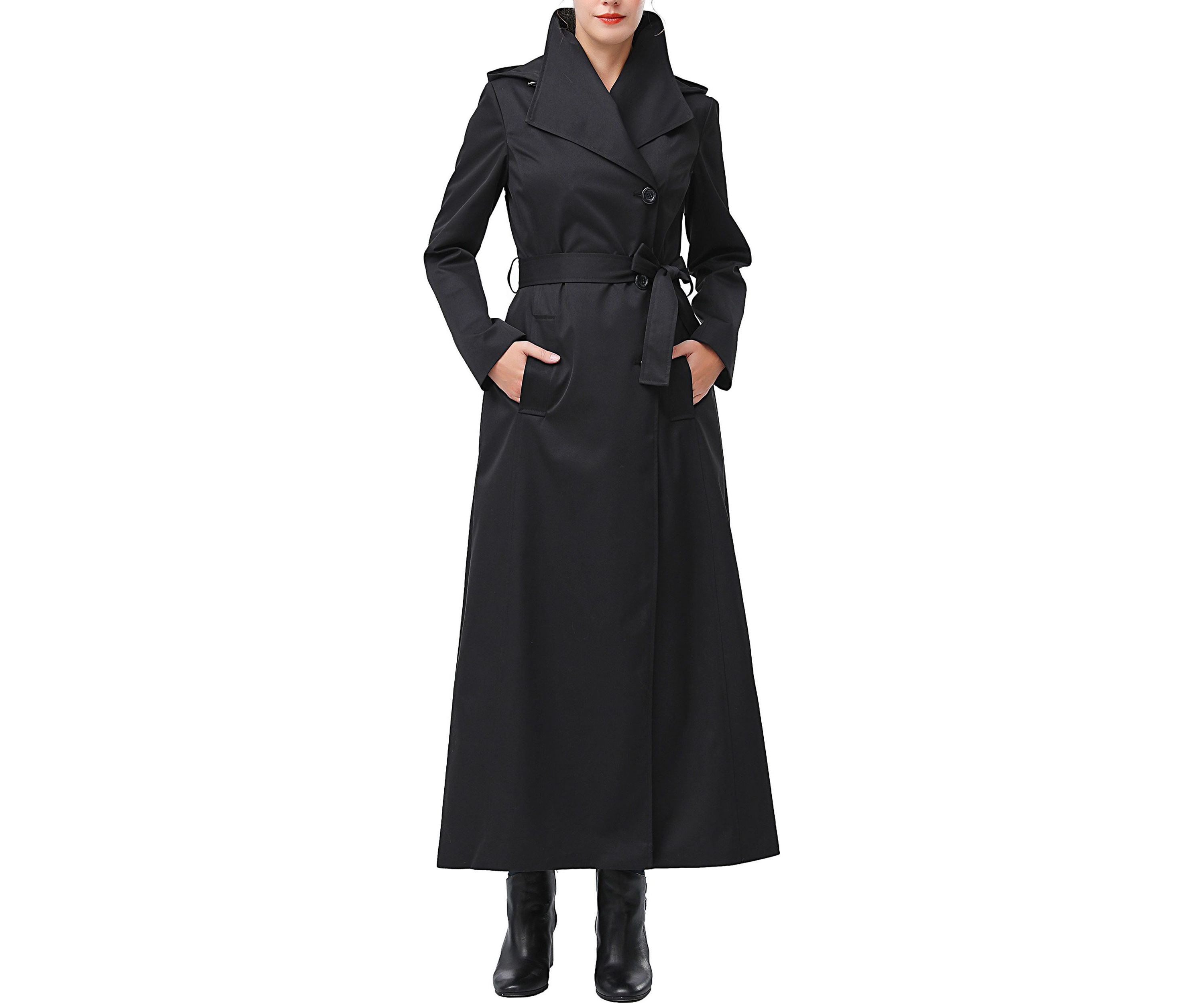 Womens Eira Waterproof Hooded Long Trench Coat