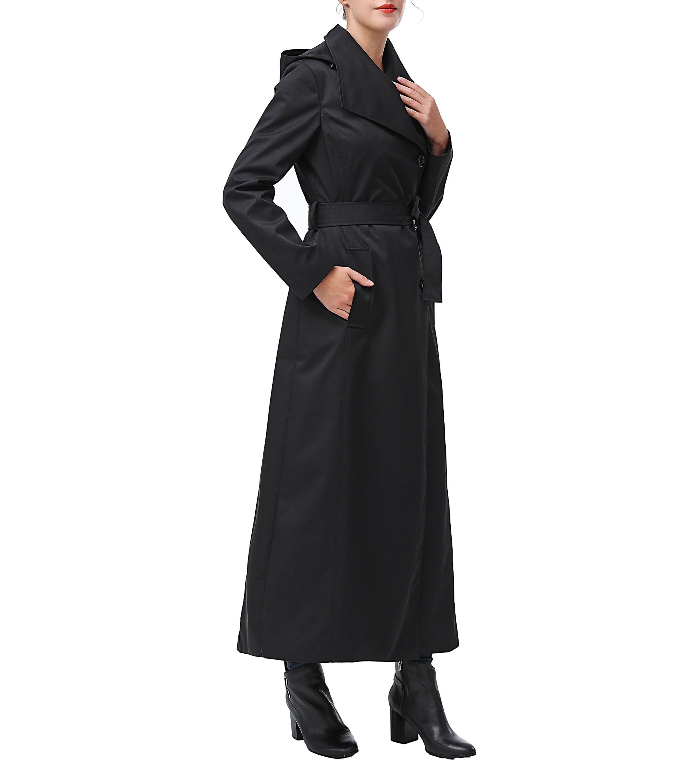 Womens Eira Waterproof Hooded Long Trench Coat