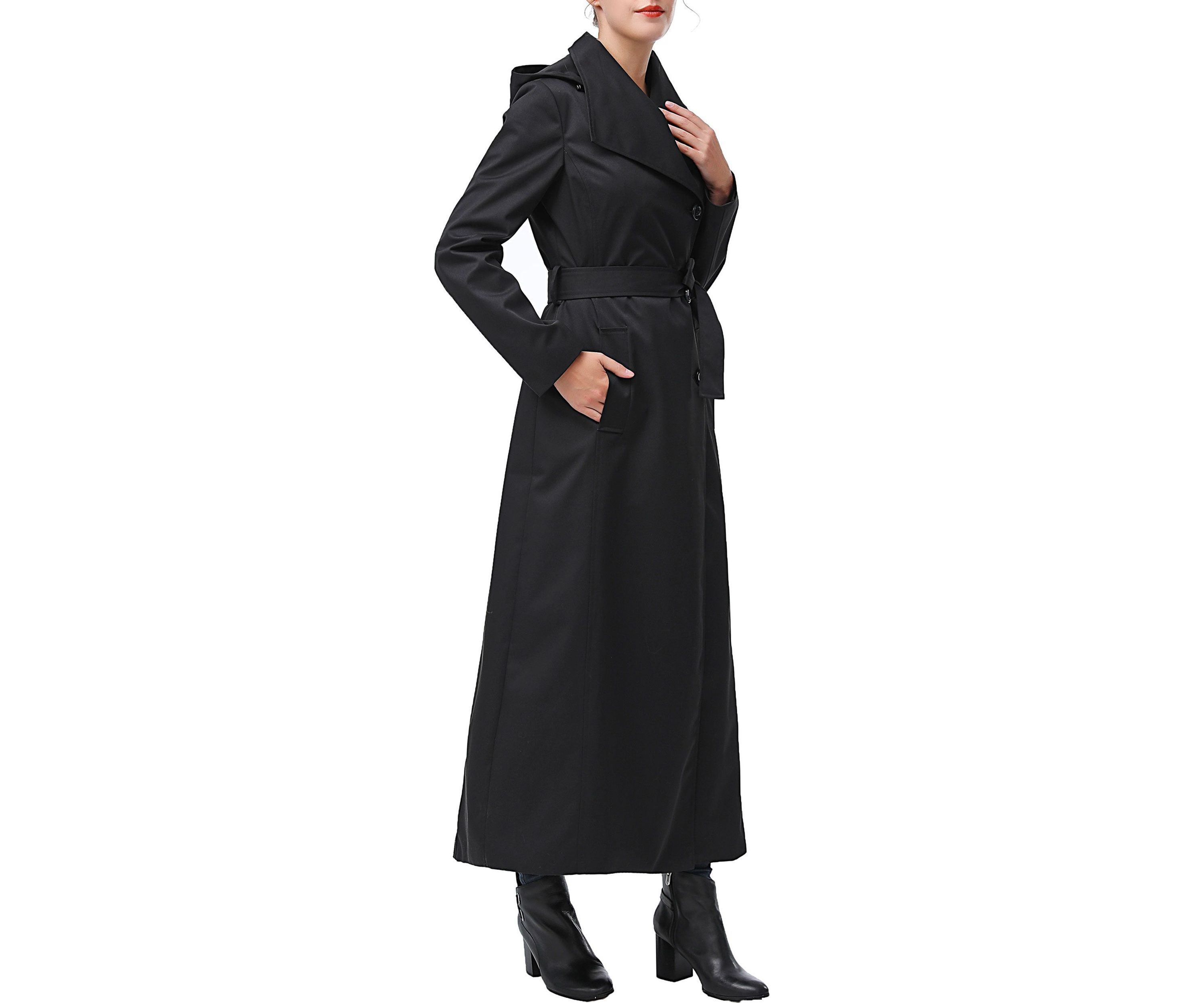 Womens Eira Waterproof Hooded Long Trench Coat