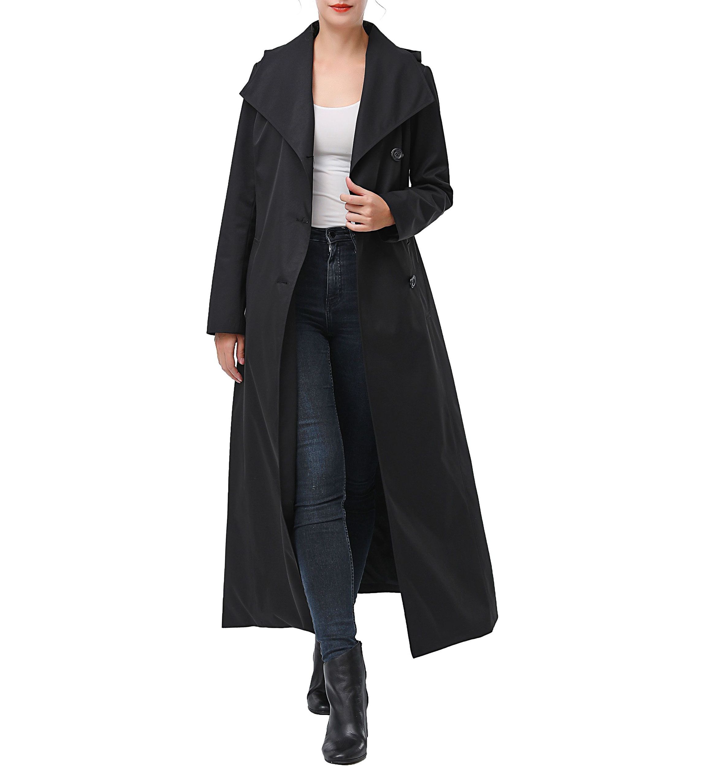 Womens Eira Waterproof Hooded Long Trench Coat