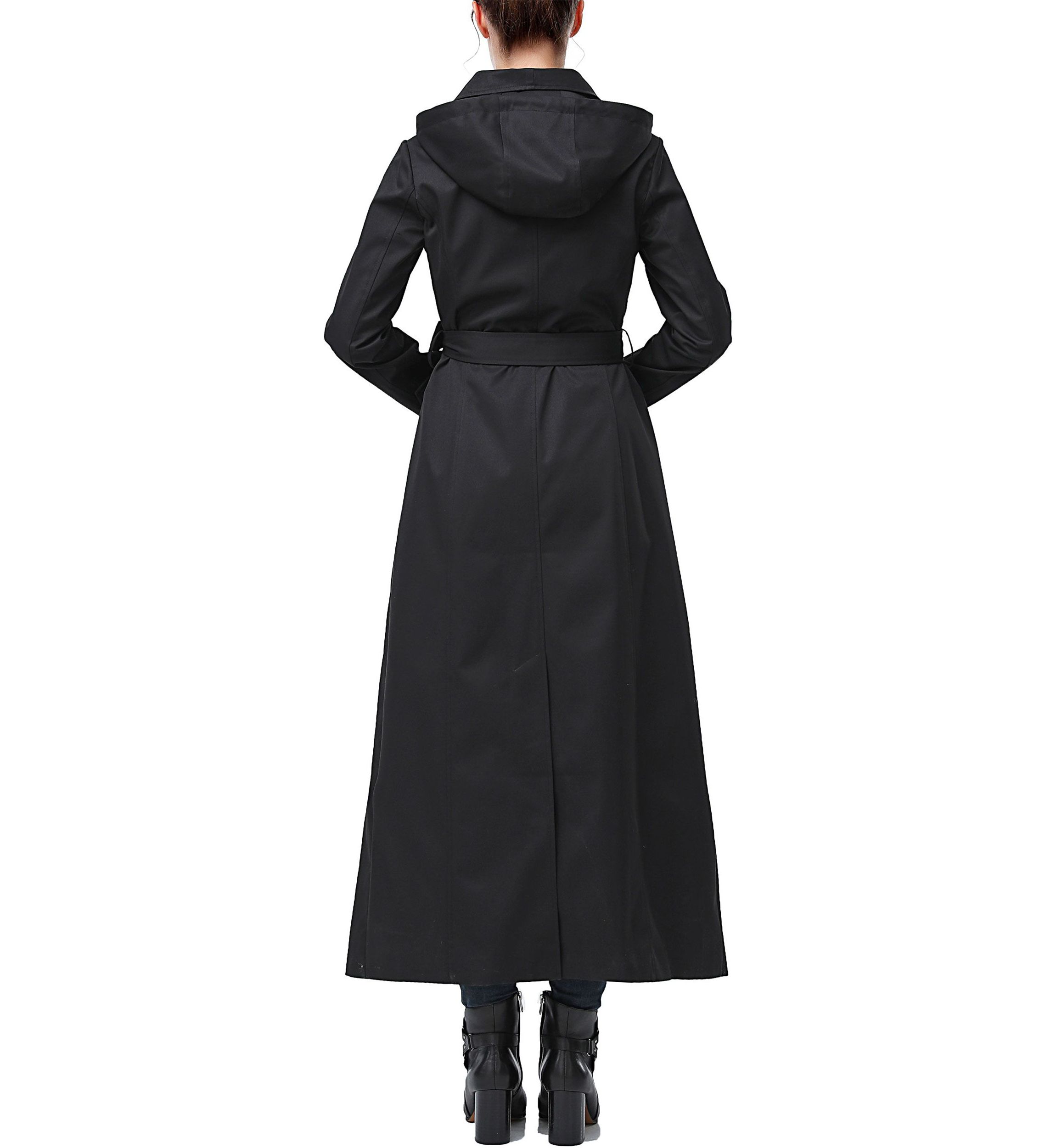 Womens Eira Waterproof Hooded Long Trench Coat