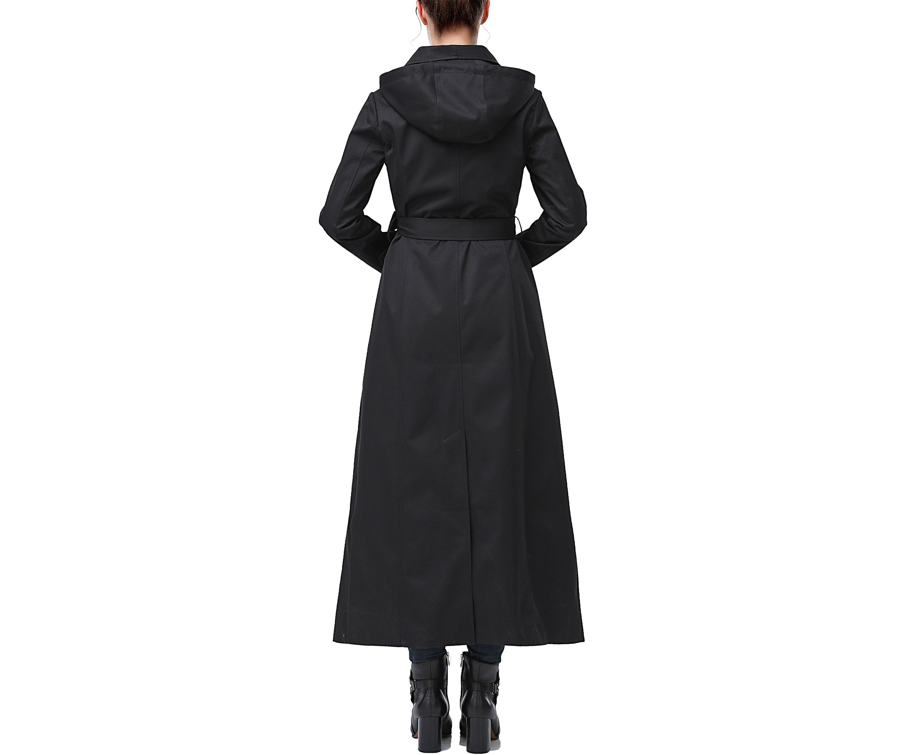 Womens Eira Waterproof Hooded Long Trench Coat