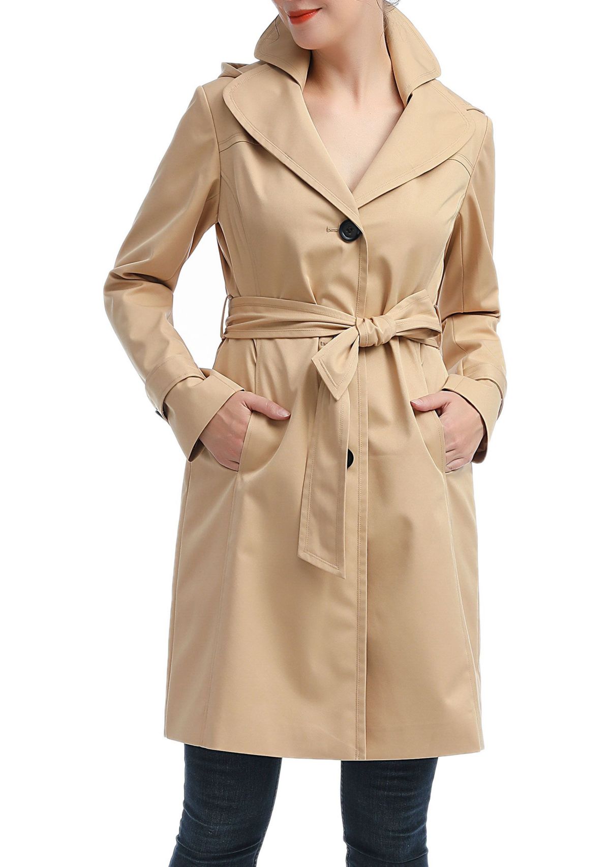 Womens Adel Waterproof Hooded Trench Coat