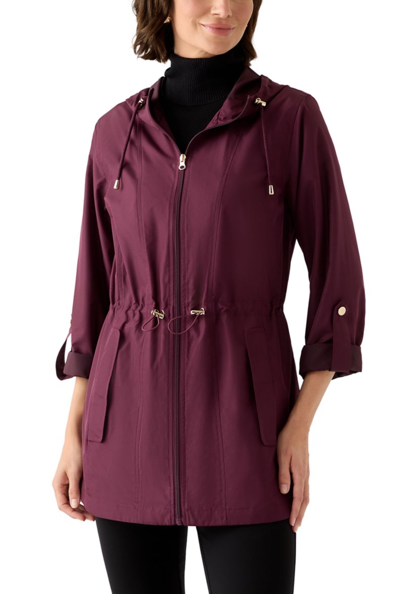 Womens Packable Hooded Rain Jacket