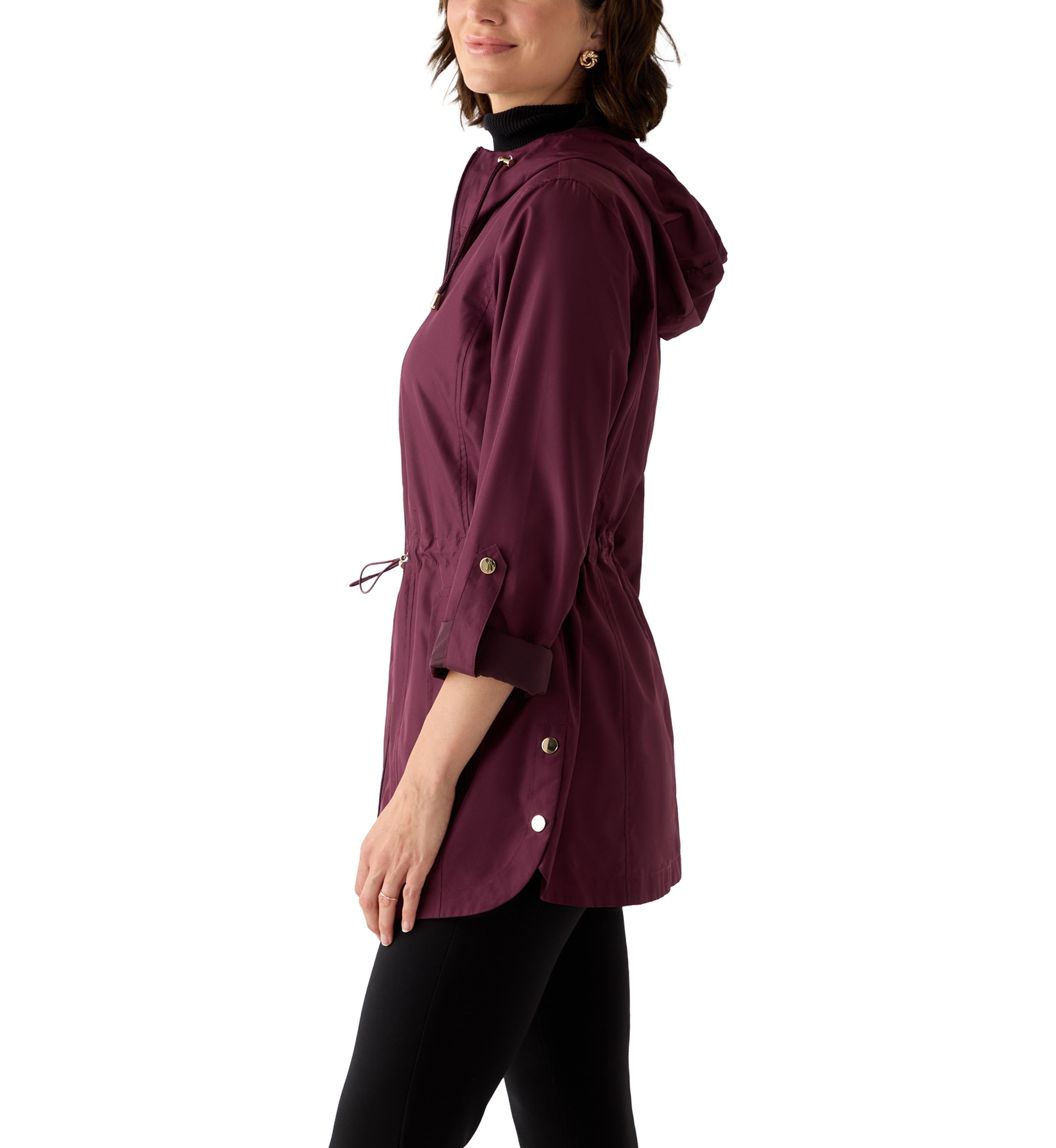 Womens Packable Hooded Rain Jacket