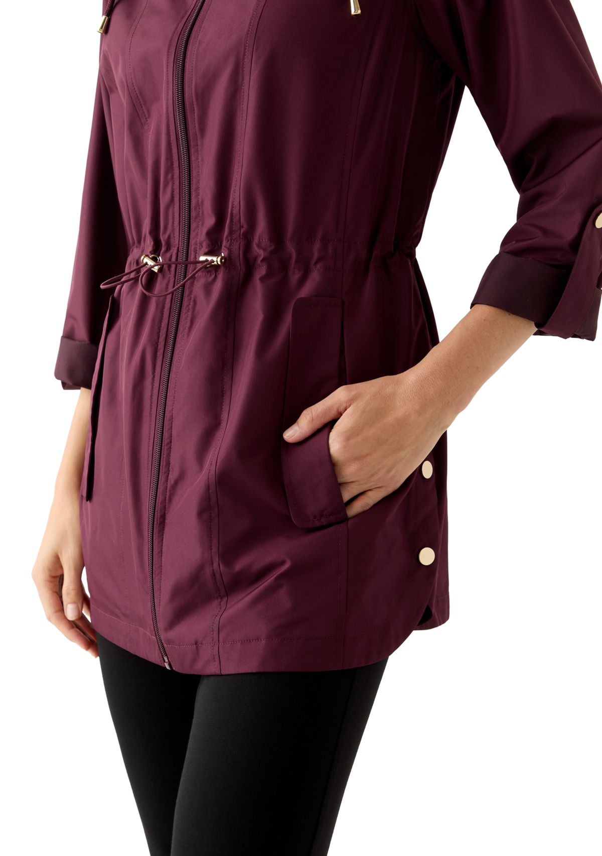 Womens Packable Hooded Rain Jacket