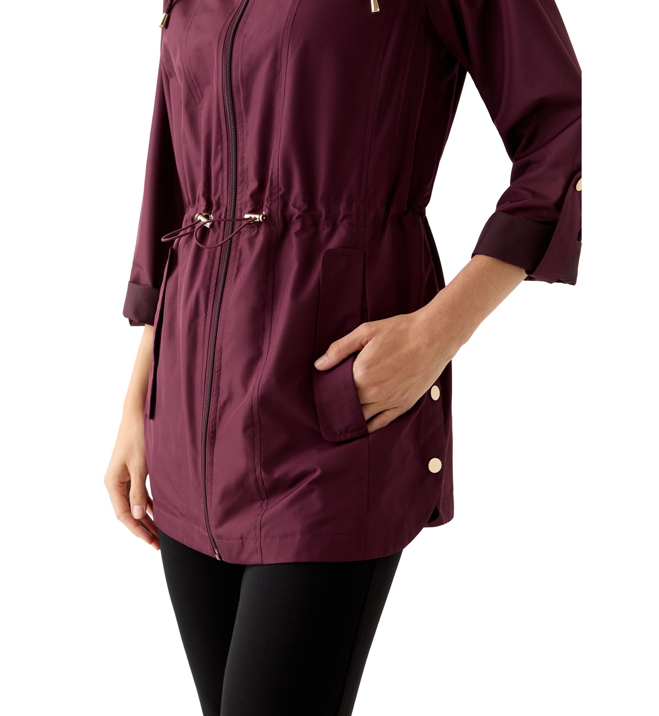 Womens Packable Hooded Rain Jacket
