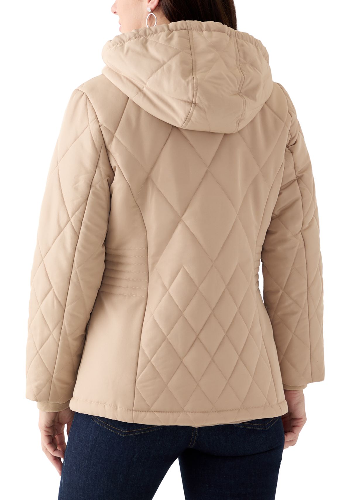 Womens Quilted Polyfill Jacket With Hood