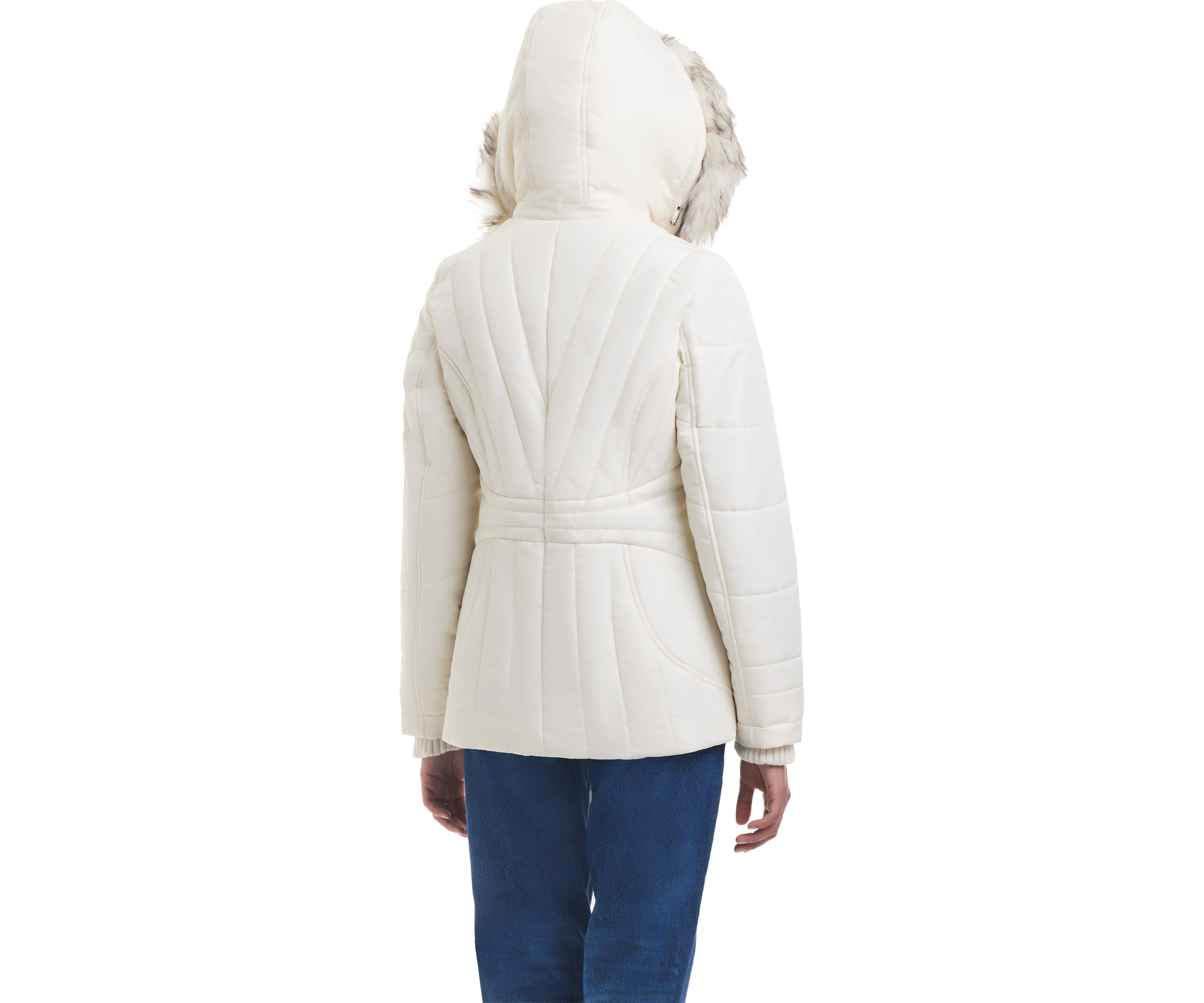 Faux Fur Trim Puffer Jacket