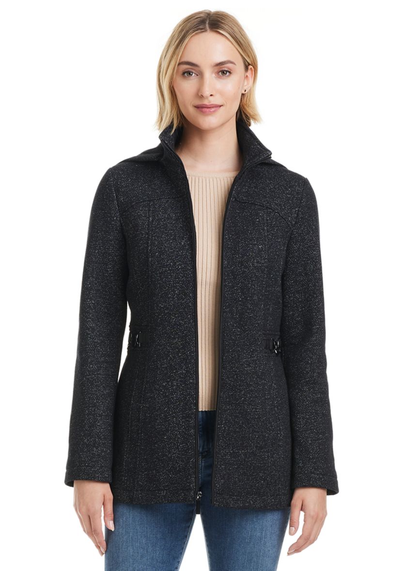 Womens Hooded Zip Up Fleece Coat