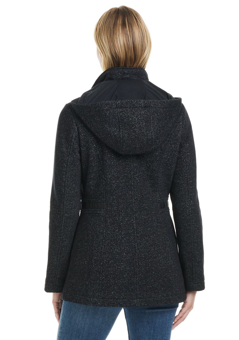 Womens Hooded Zip Up Fleece Coat