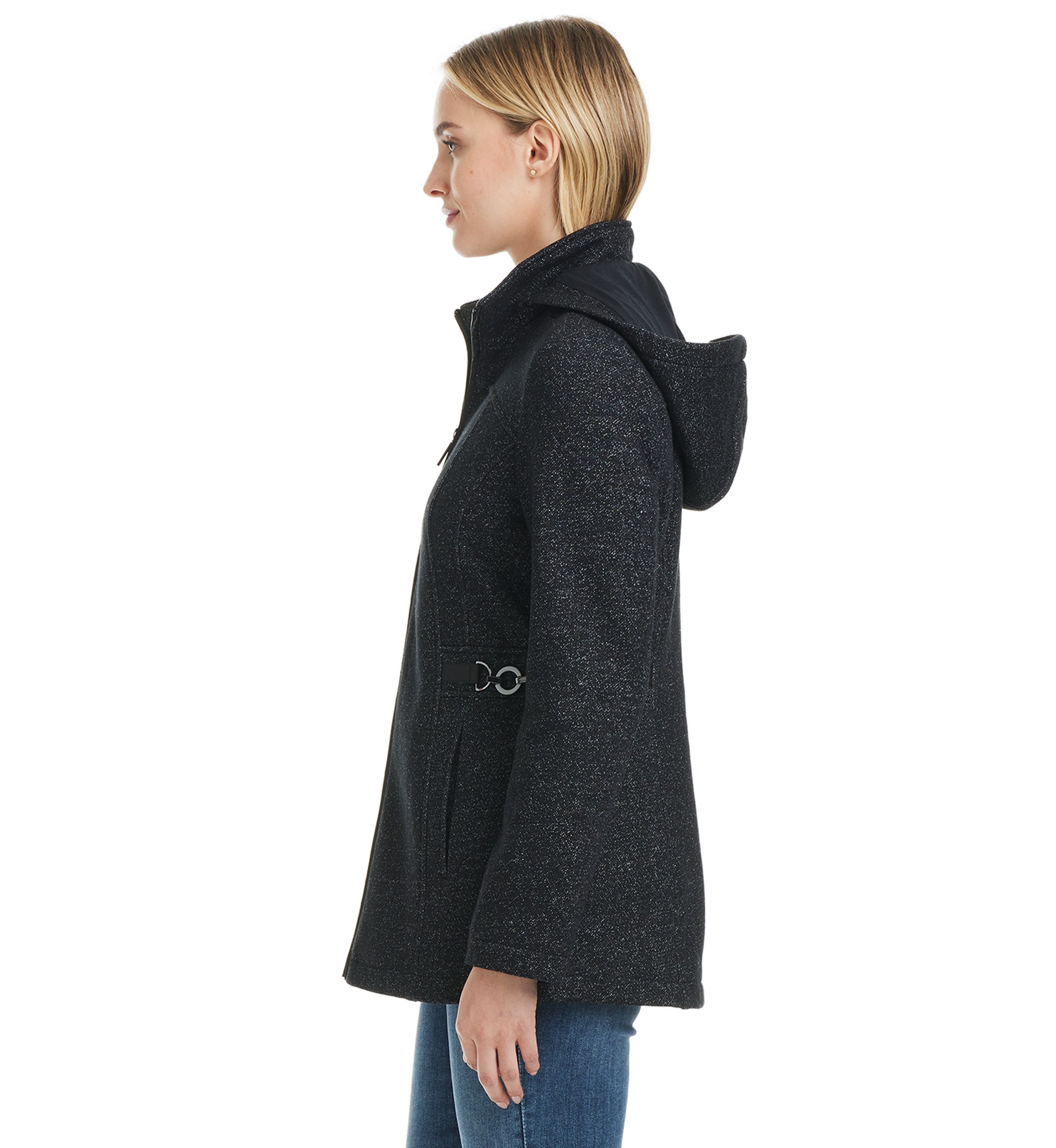 Womens Hooded Zip Up Fleece Coat