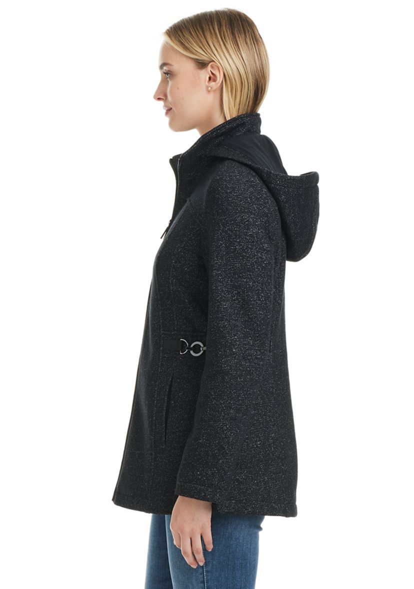 Womens Hooded Zip Up Fleece Coat