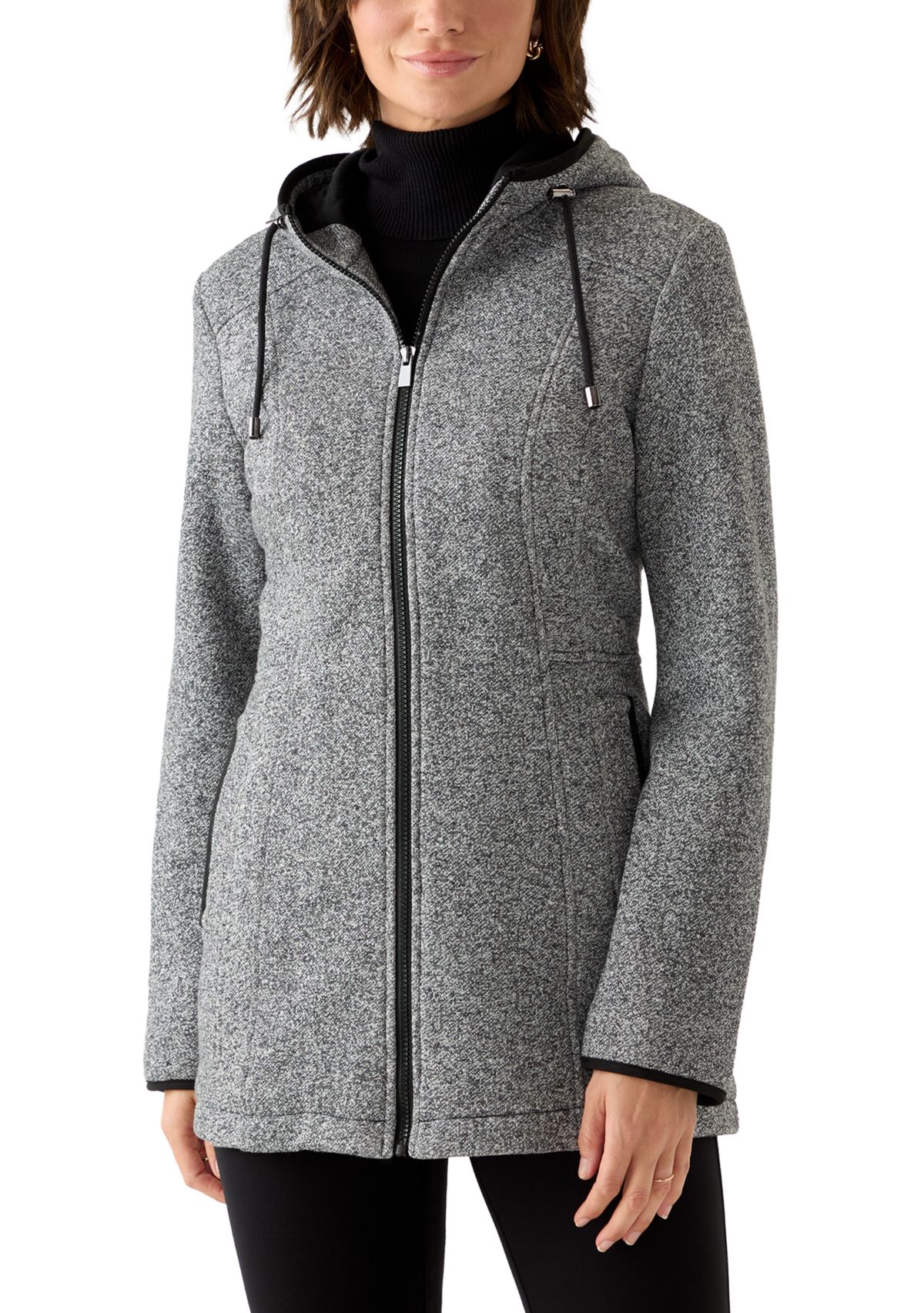 Womens Fashion Fleece Zip Up Jacket with Hood