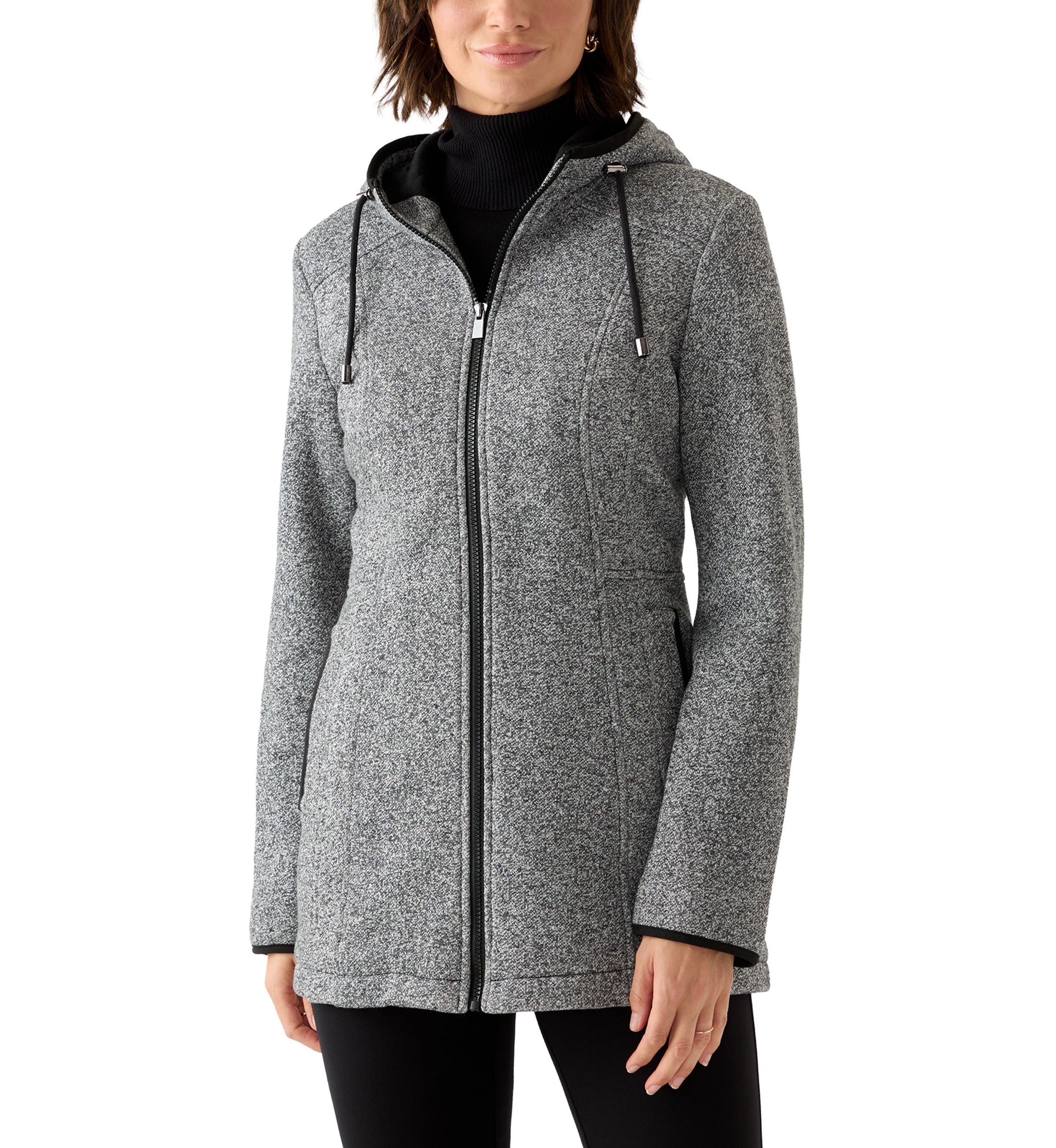 Womens Fashion Fleece Zip Up Jacket with Hood