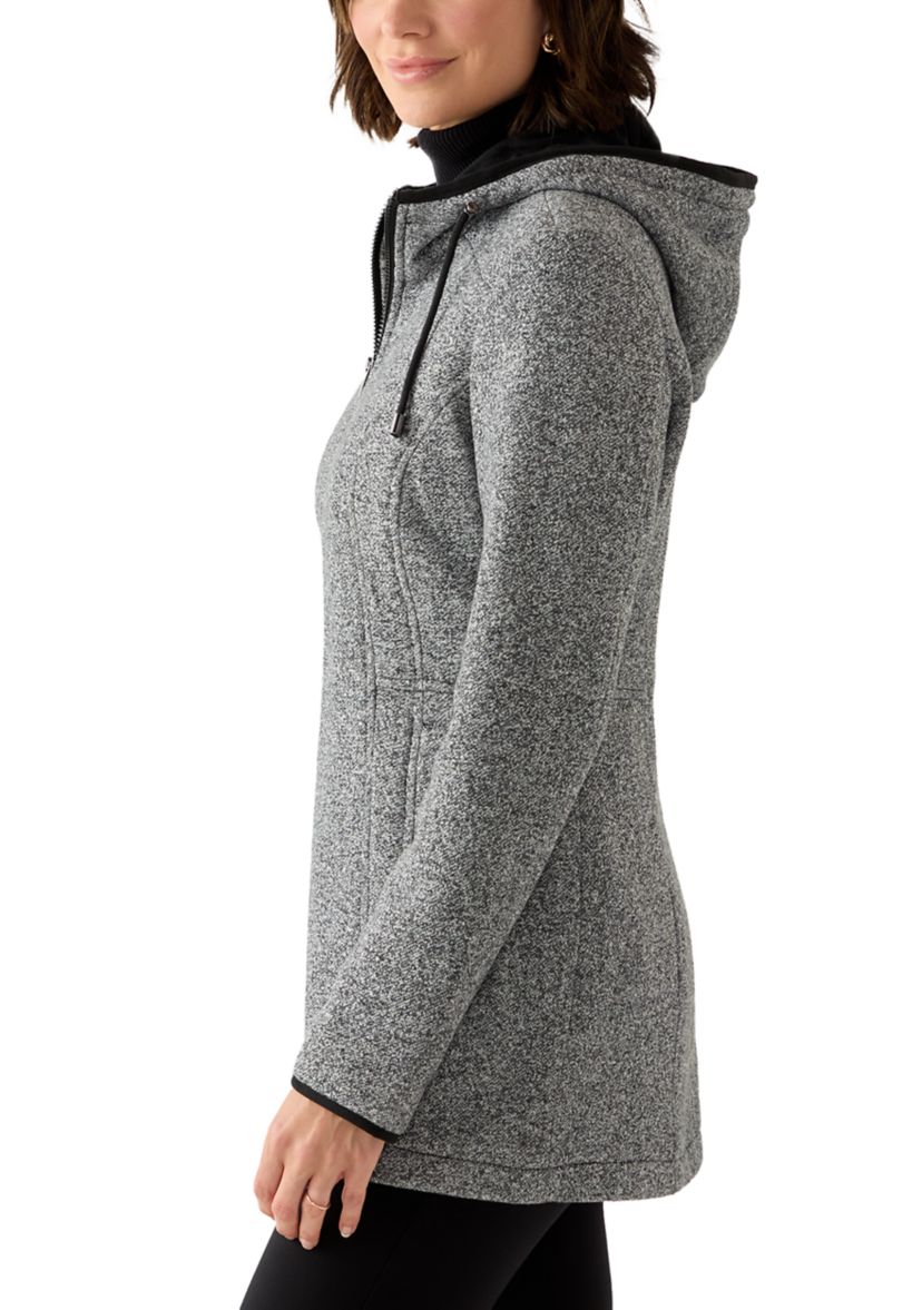 Womens Fashion Fleece Zip Up Jacket with Hood