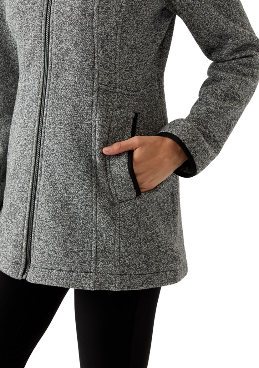 Womens Fashion Fleece Zip Up Jacket with Hood