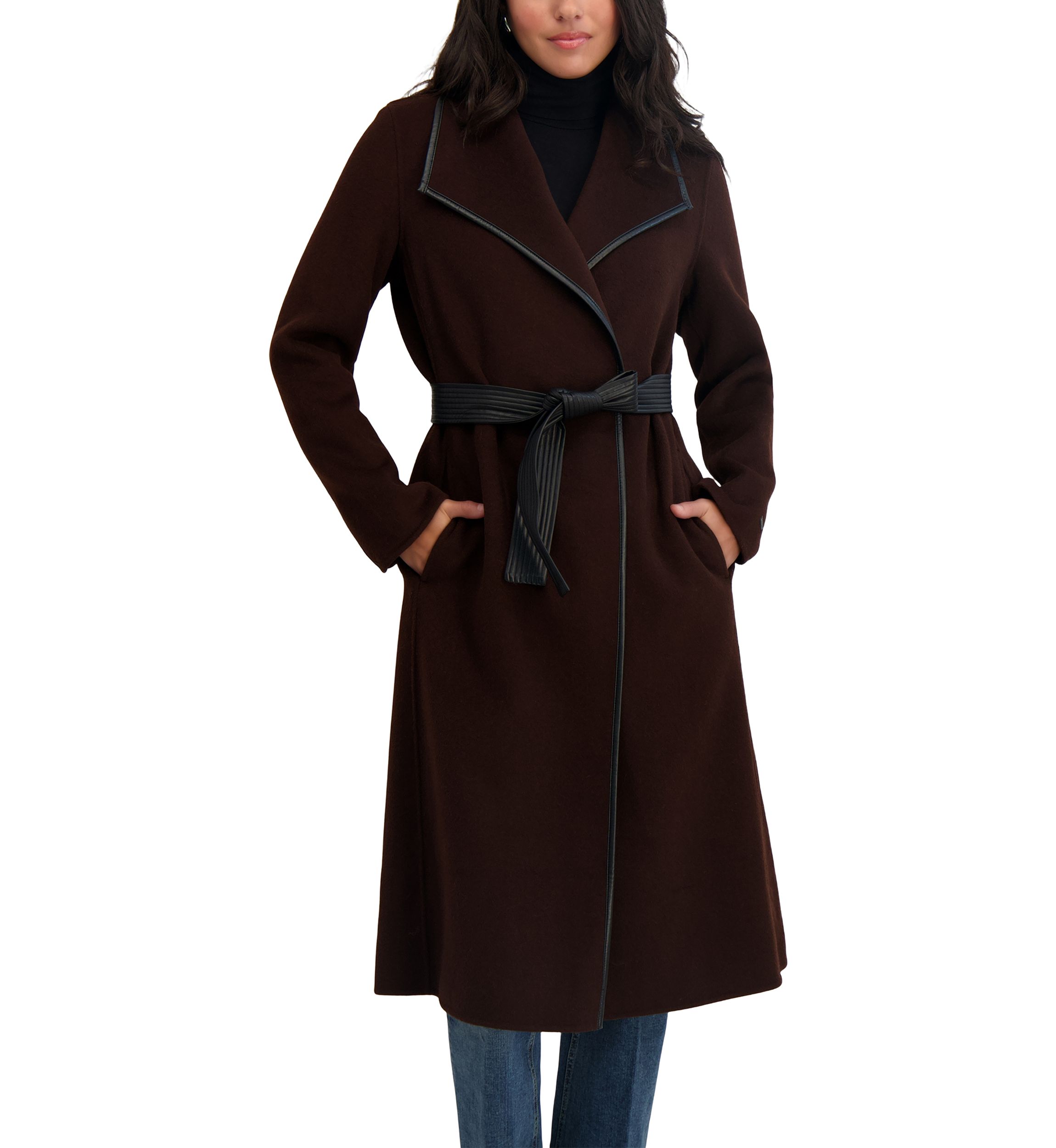 Tahari Juliette Long Line Wrap Coat | Belk