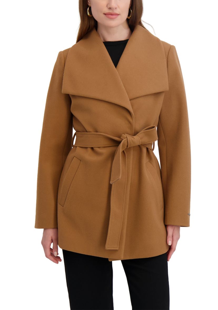 Womens Evelynn Belted Wrap Coat