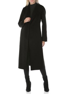  T Tahari Women's Ellie Double Face Wool Wrap Coat with Optional  Tie Belt, Black, Large : Clothing, Shoes & Jewelry