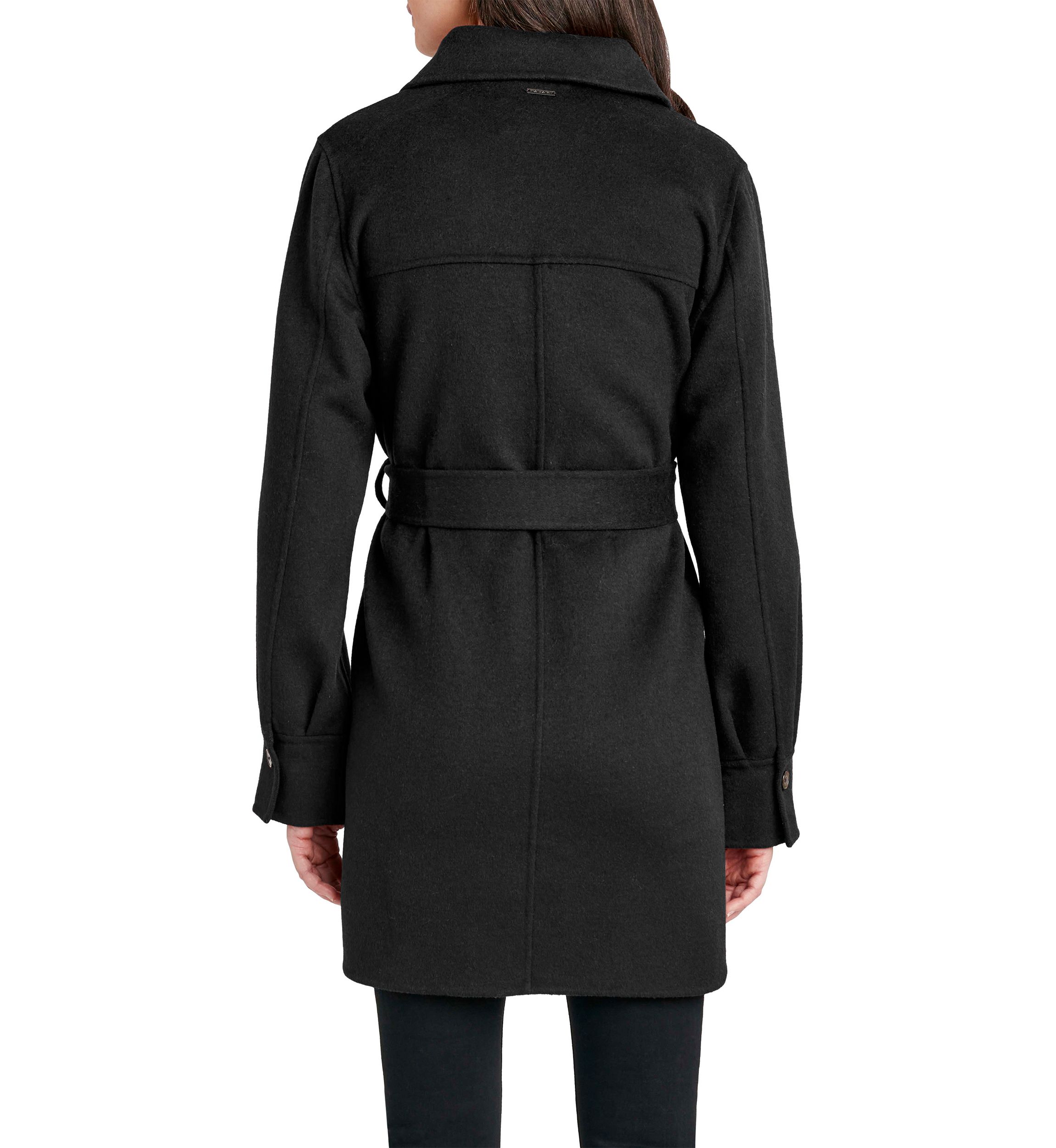 Womens Brooke Double Face Wool Shacket with Belt