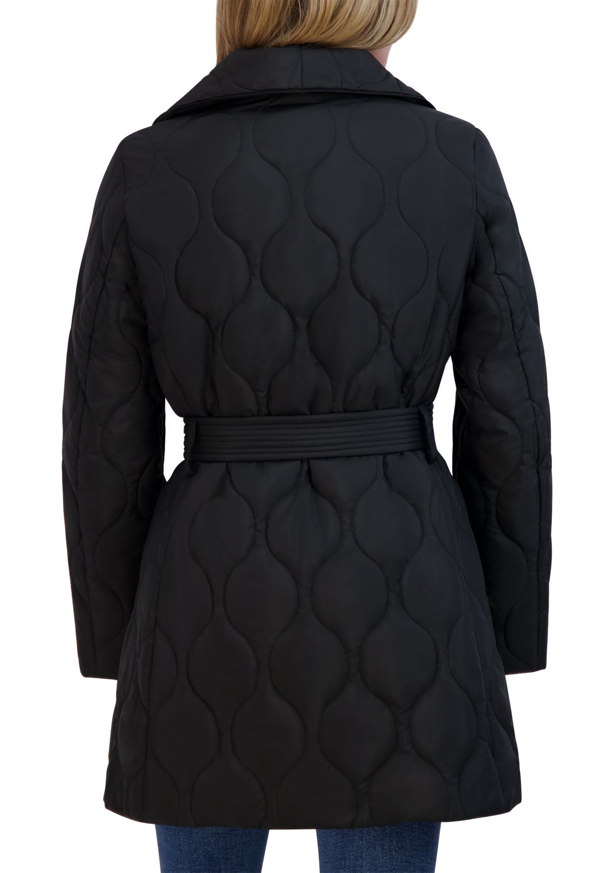 Womens Janelle Quilted Drape Coat