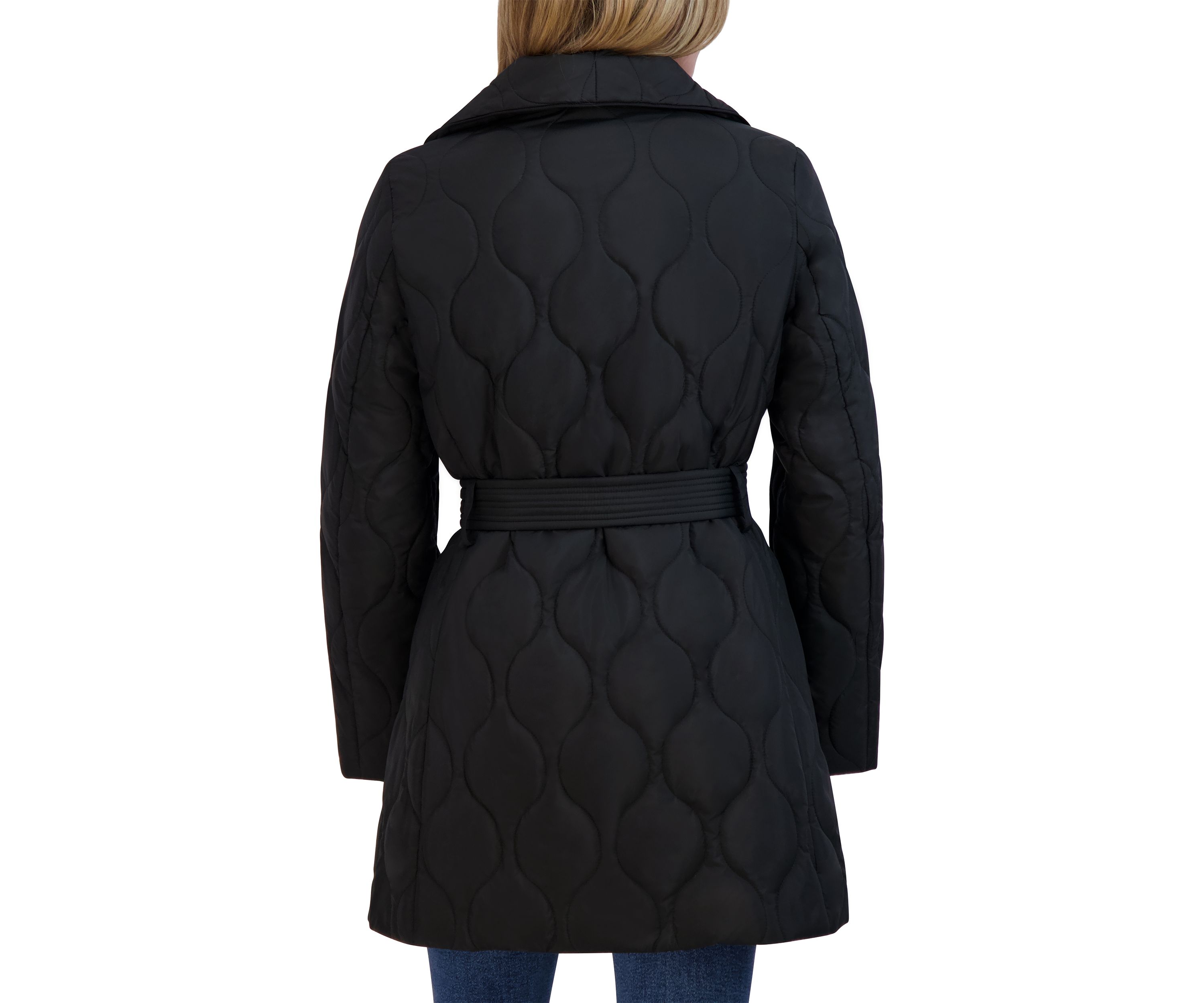 Womens Janelle Quilted Drape Coat
