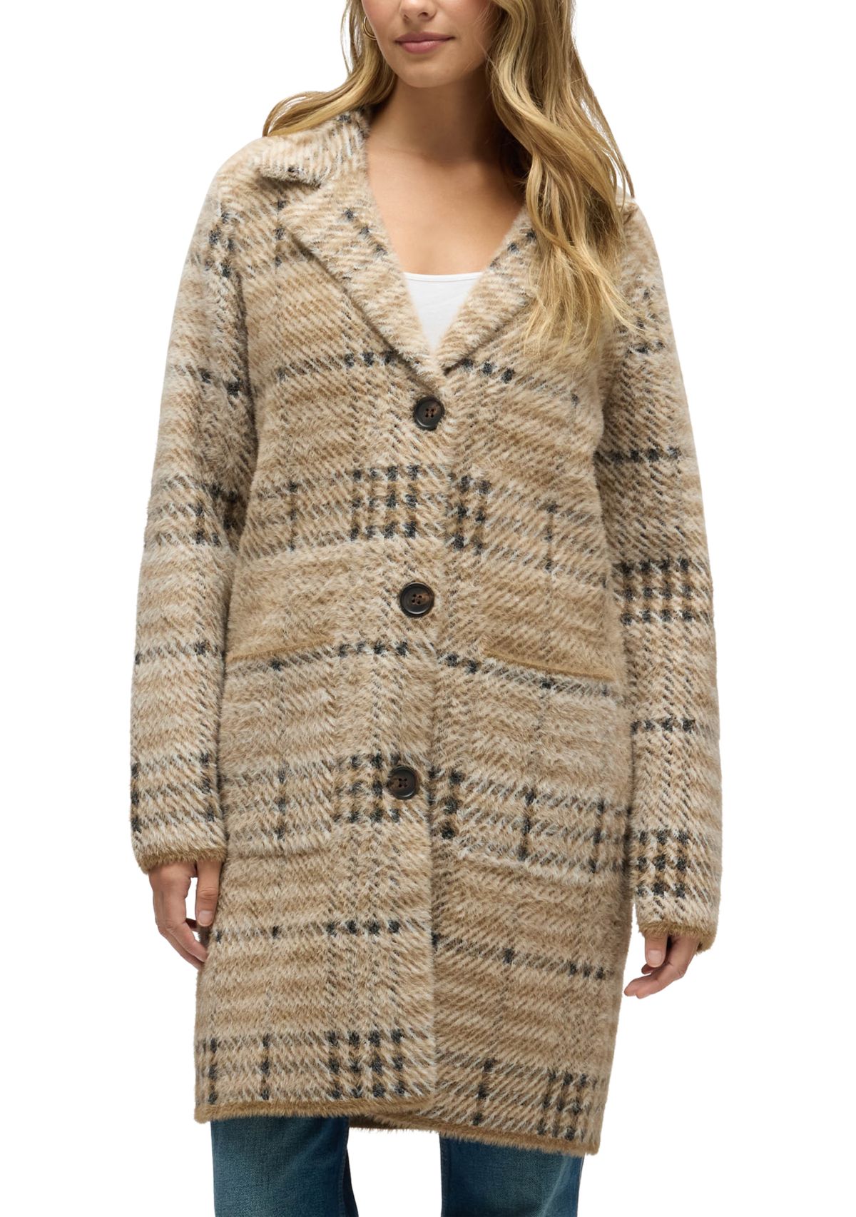 Women’s Chevron Patterned Eyelash Coatigan