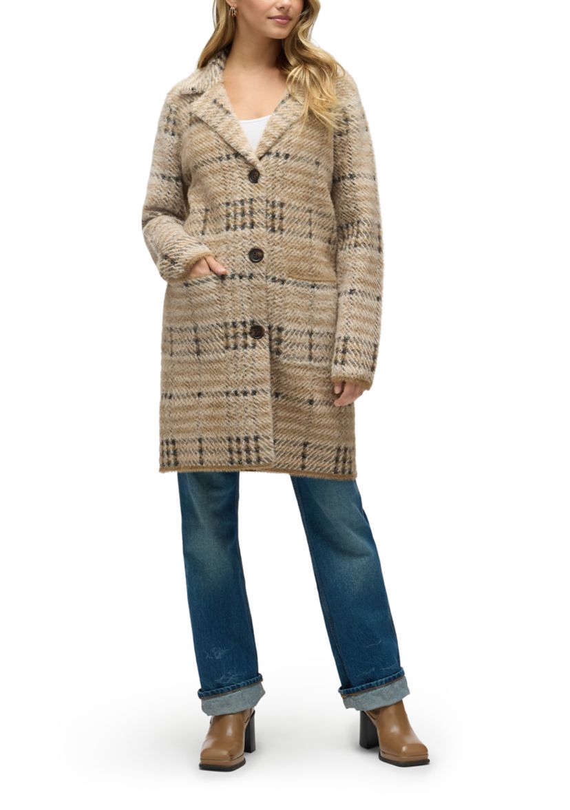 Women’s Chevron Patterned Eyelash Coatigan