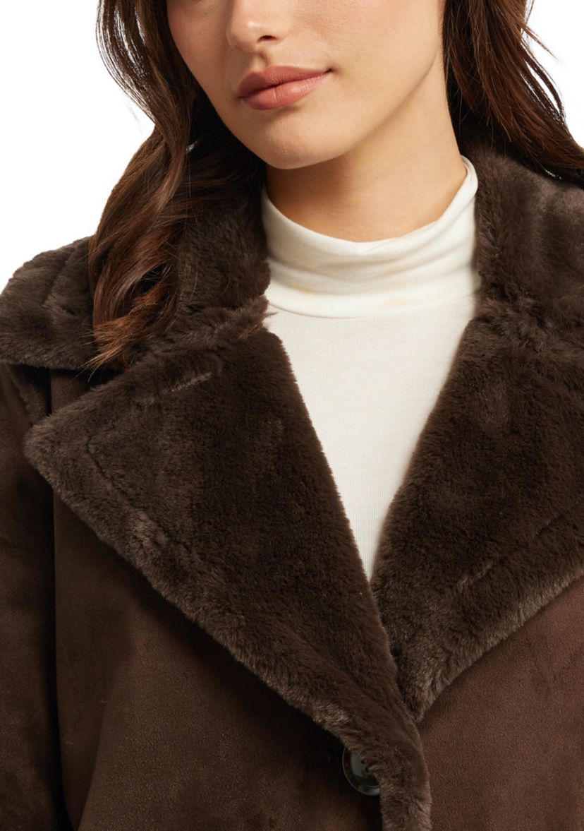 Women’s Longline Faux Shearling Coat