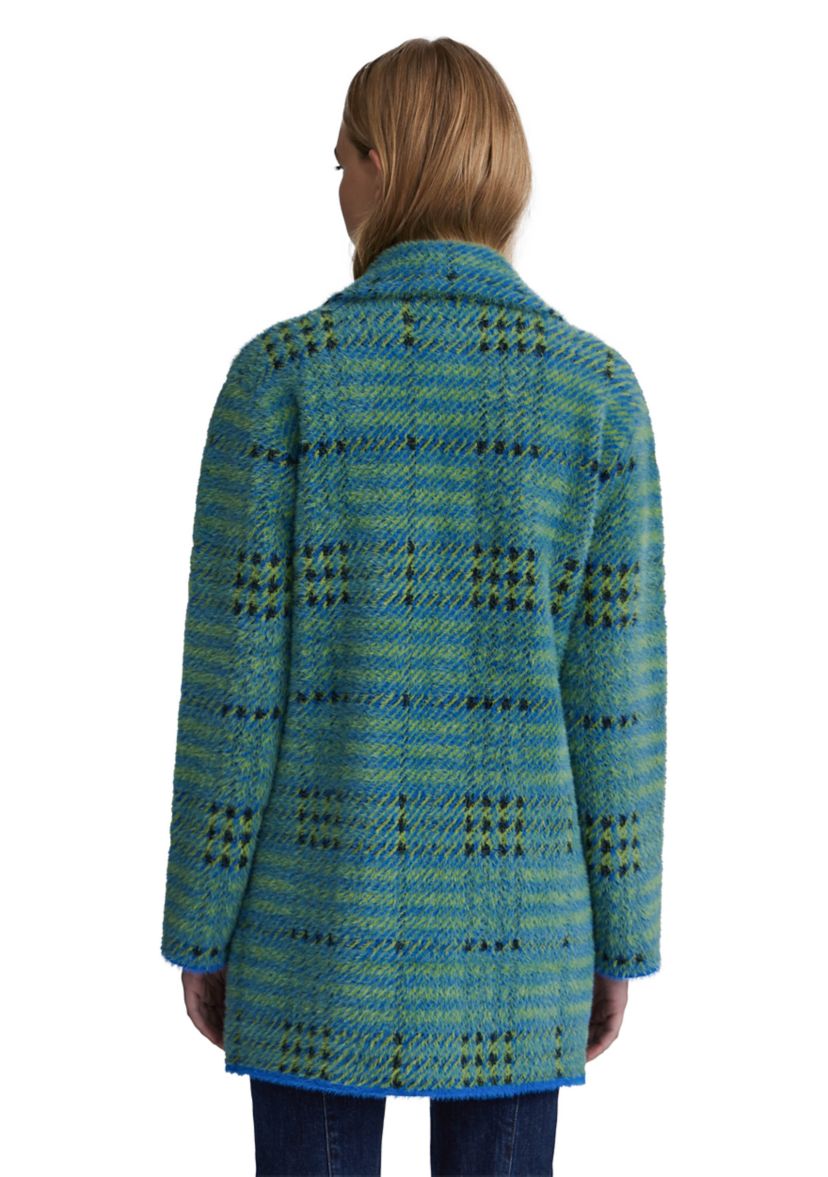 Womens Eyelash Bold Check Coatigan