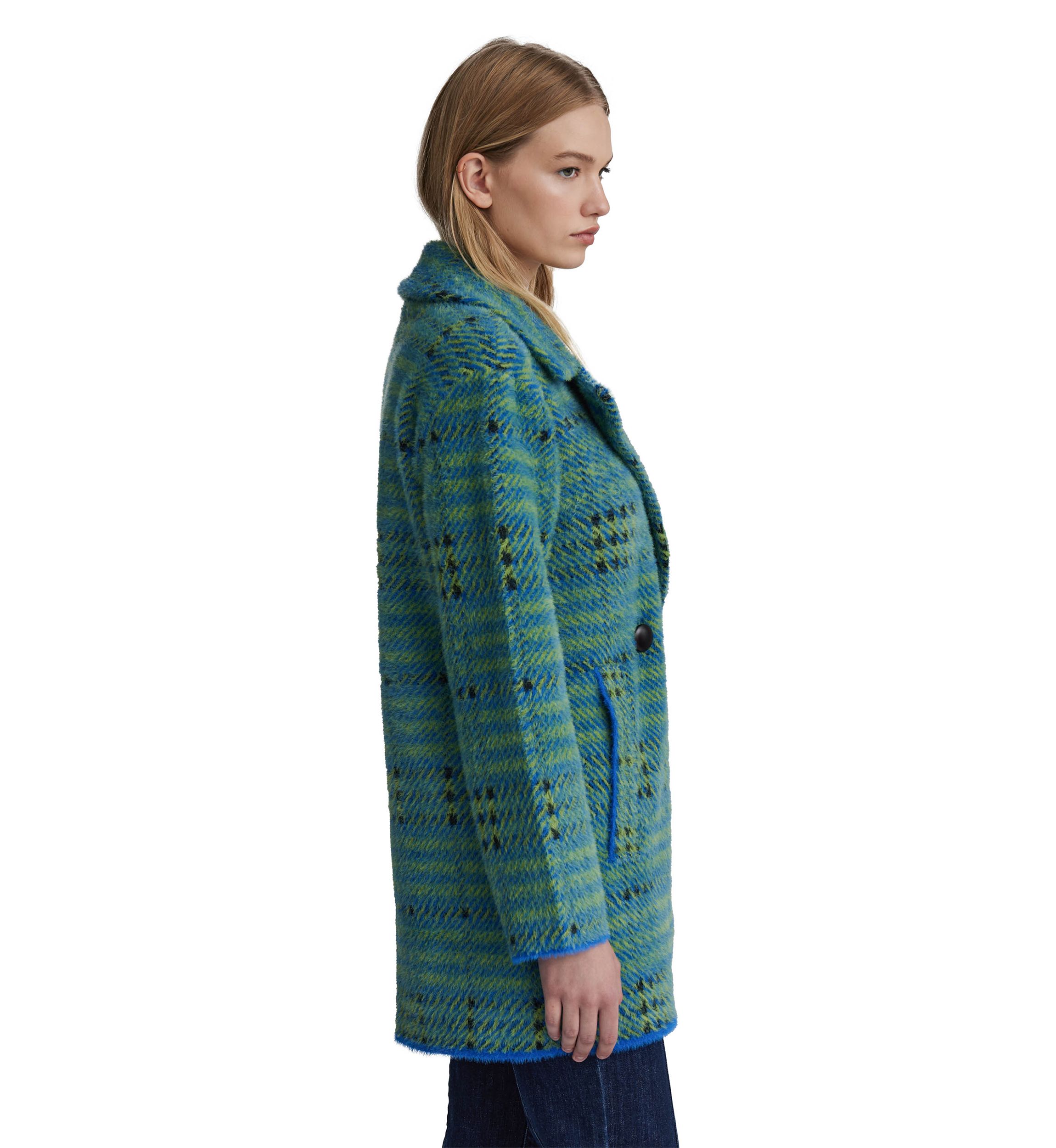 Womens Eyelash Bold Check Coatigan