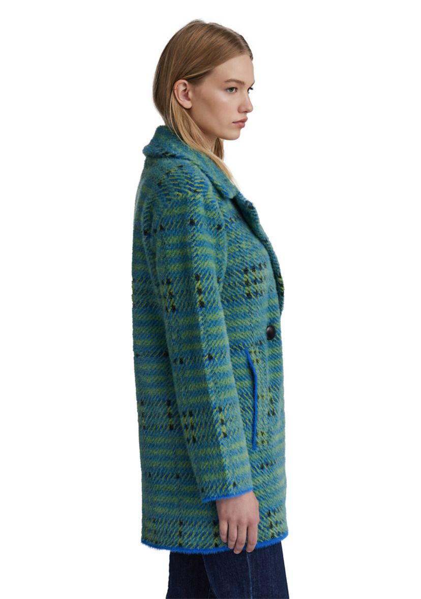 Womens Eyelash Bold Check Coatigan